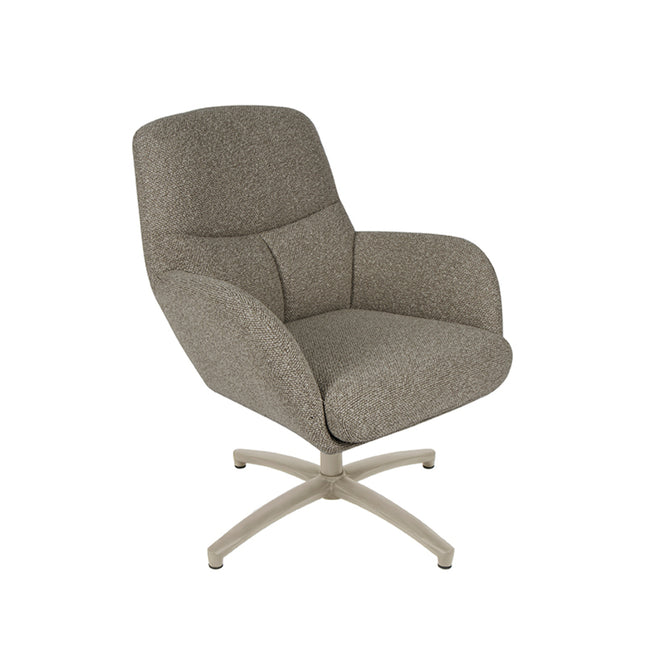 LABEL51 - Draaifauteuil Chill Zone 68x73x90 cm - Mushroom Royal Boucle | Taupe Metaal