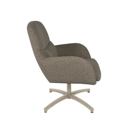 LABEL51 - Draaifauteuil Chill Zone 68x73x90 cm - Mushroom Royal Boucle | Taupe Metaal