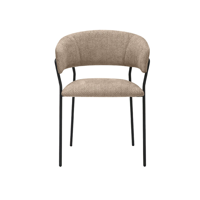 LABEL51 - Eetkamerstoel Luuk 58x45x80cm - Clay Elite | Zwart Metaal