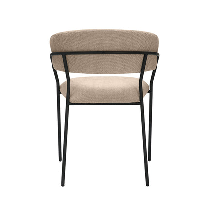 LABEL51 - Eetkamerstoel Luuk 58x45x80cm - Clay Elite | Zwart Metaal