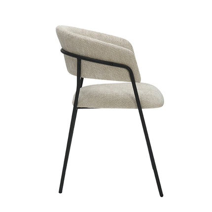 LABEL51 - Eetkamerstoel Luuk 58x45x80cm - Naturel Elite | Zwart Metaal