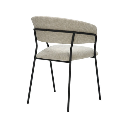 LABEL51 - Eetkamerstoel Luuk 58x45x80cm - Naturel Elite | Zwart Metaal