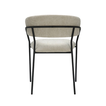 LABEL51 - Eetkamerstoel Luuk 58x45x80cm - Naturel Elite | Zwart Metaal