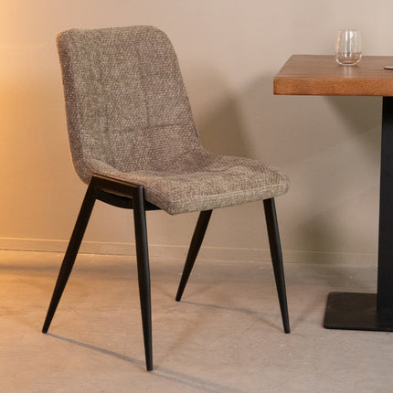LABEL51 - Eetkamerstoel Noor 51x41x84 cm - Hunter Elite | Zwart Metaal