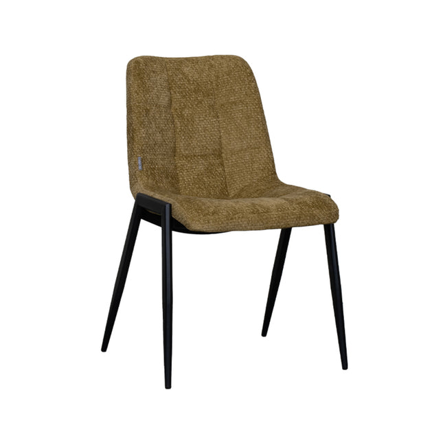 LABEL51 - Eetkamerstoel Noor 51x41x84 cm - Mustard Elite | Zwart Metaal