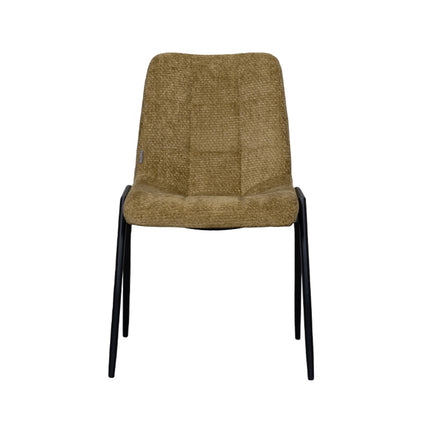 LABEL51 - Eetkamerstoel Noor 51x41x84 cm - Mustard Elite | Zwart Metaal