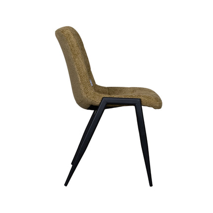 LABEL51 - Eetkamerstoel Noor 51x41x84 cm - Mustard Elite | Zwart Metaal