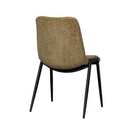 LABEL51 - Eetkamerstoel Noor 51x41x84 cm - Mustard Elite | Zwart Metaal