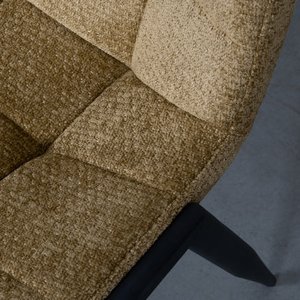 LABEL51 - Eetkamerstoel Noor 51x41x84 cm - Mustard Elite | Zwart Metaal