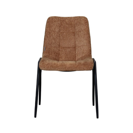 LABEL51 - Eetkamerstoel Noor 51x41x84 cm - Cognac Elite | Zwart Metaal