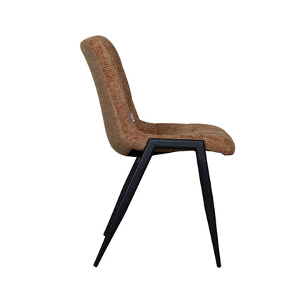 LABEL51 - Eetkamerstoel Noor 51x41x84 cm - Cognac Elite | Zwart Metaal