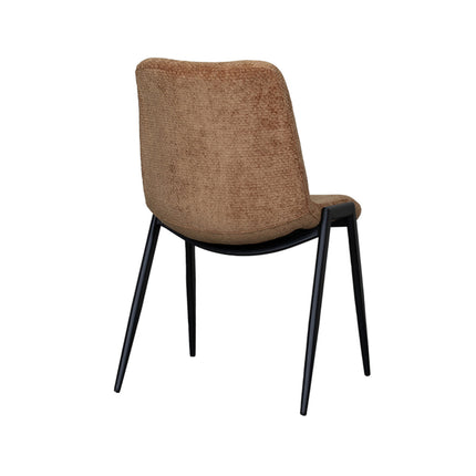 LABEL51 - Eetkamerstoel Noor 51x41x84 cm - Cognac Elite | Zwart Metaal