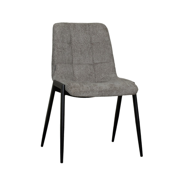 LABEL51 - Eetkamerstoel Noor 51x41x84 cm - Stone Elite | Zwart Metaal