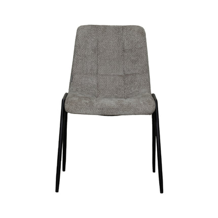 LABEL51 - Eetkamerstoel Noor 51x41x84 cm - Stone Elite | Zwart Metaal