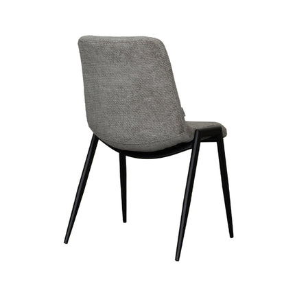 LABEL51 - Eetkamerstoel Noor 51x41x84 cm - Stone Elite | Zwart Metaal