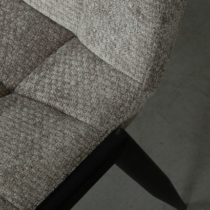 LABEL51 - Eetkamerstoel Noor 51x41x84 cm - Stone Elite | Zwart Metaal