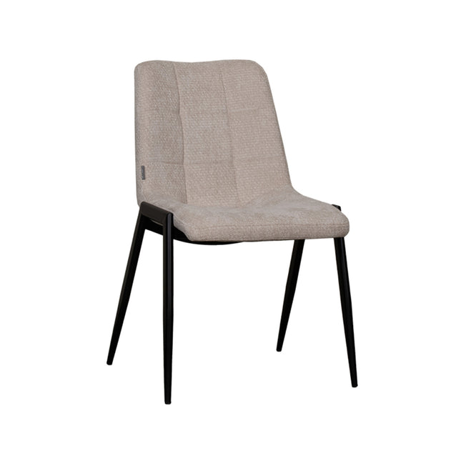 LABEL51 - Eetkamerstoel Noor 51x41x84 cm - Naturel Elite | Zwart Metaal