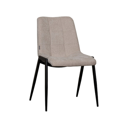 LABEL51 - Eetkamerstoel Noor 51x41x84 cm - Naturel Elite | Zwart Metaal