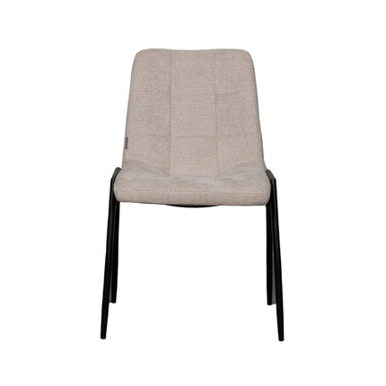 LABEL51 - Eetkamerstoel Noor 51x41x84 cm - Naturel Elite | Zwart Metaal