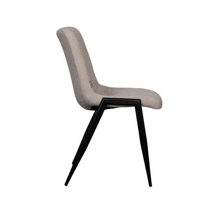 LABEL51 - Eetkamerstoel Noor 51x41x84 cm - Naturel Elite | Zwart Metaal