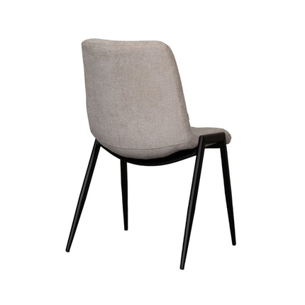LABEL51 - Eetkamerstoel Noor 51x41x84 cm - Naturel Elite | Zwart Metaal