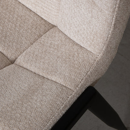 LABEL51 - Eetkamerstoel Noor 51x41x84 cm - Naturel Elite | Zwart Metaal