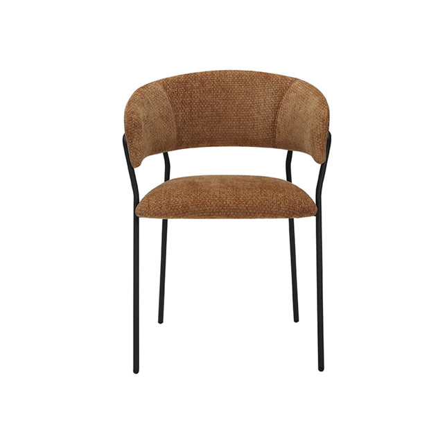 LABEL51 - Eetkamerstoel Luuk 58x45x80cm - Cognac Elite | Zwart Metaal