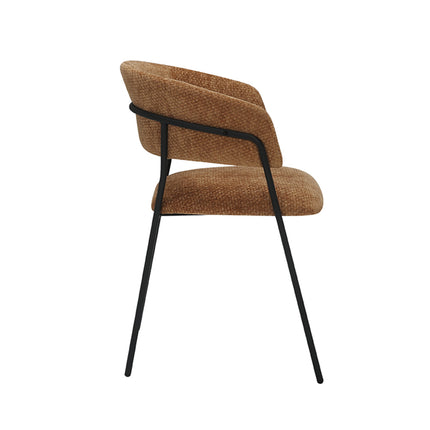 LABEL51 - Eetkamerstoel Luuk 58x45x80cm - Cognac Elite | Zwart Metaal