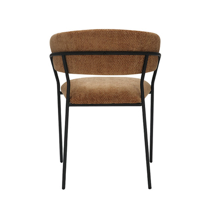 LABEL51 - Eetkamerstoel Luuk 58x45x80cm - Cognac Elite | Zwart Metaal