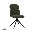 LABEL51 - Eetkamerstoel Finn 49x62x91 cm - Forest Royal Boucle | Zwart Metaal