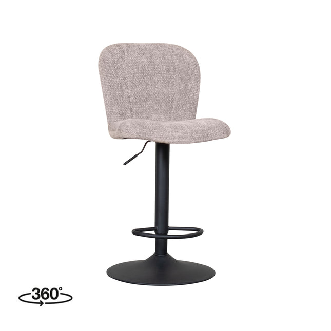 LABEL51 - Barkruk Vino 45x53x95 cm - Naturel Elite | Zwart Metaal
