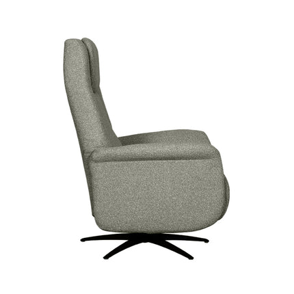 LABEL51 - Elektrische Fauteuil Stockholm 77x87x112 cm - Mushroom Royal Boucle | Zwart Metaal