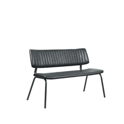 LABEL51 - Eetkamerbank Gusto 120x63x81 cm - Zwart Kunstleder | Zwart Metaal