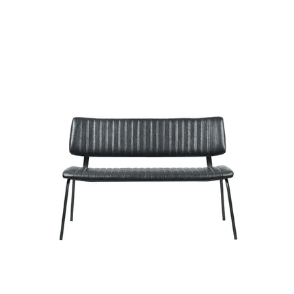 LABEL51 - Eetkamerbank Gusto 120x63x81 cm - Zwart Kunstleder | Zwart Metaal