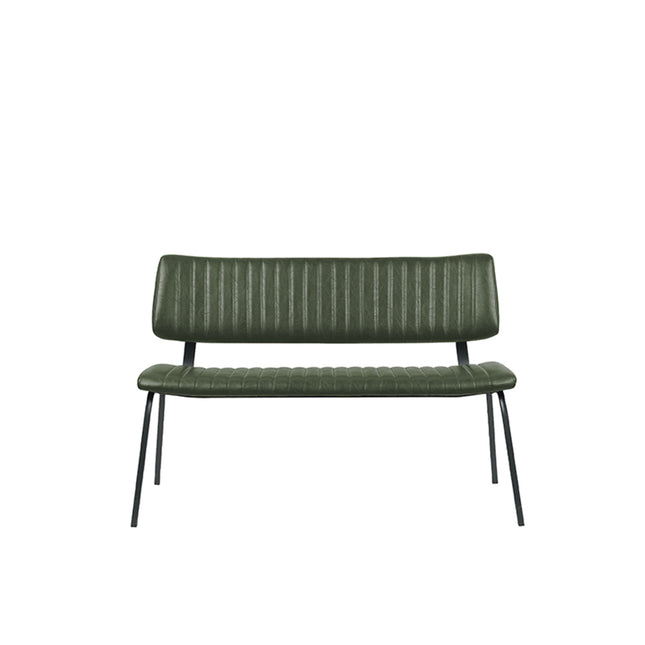 LABEL51 - Eetkamerbank Gusto 120x63x81 cm - Hunter Kunstleder | Zwart Metaal