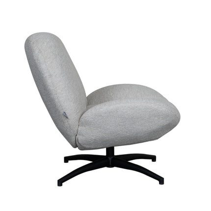 LABEL51 - Draaifauteuil Clayton 82x89x91 cm - Naturel Canyon | Zwart Metaal