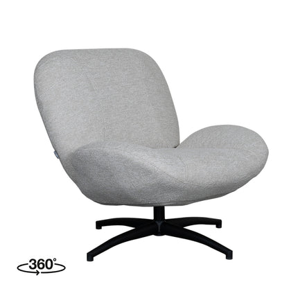 LABEL51 - Draaifauteuil Clayton 82x89x91 cm - Naturel Canyon | Zwart Metaal