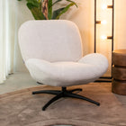 LABEL51 - Draaifauteuil Clayton 82x89x91 cm - Naturel Canyon | Zwart Metaal