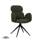 LABEL51 - Eetkamerstoel Vidar 58x62x91 cm - Forest Royal Boucle | Zwart Metaal