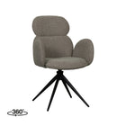 LABEL51 - Eetkamerstoel Vidar 58x62x91 cm - Mushroom Royal Boucle | Zwart Metaal