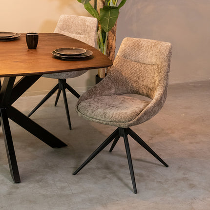 LABEL51 - Eetkamerstoel Marlow 48x63x86 cm - Hunter Elite | Zwart Metaal