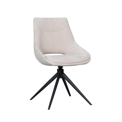 LABEL51 - Eetkamerstoel Marlow 48x63x86 cm - Naturel Elite | Zwart Metaal