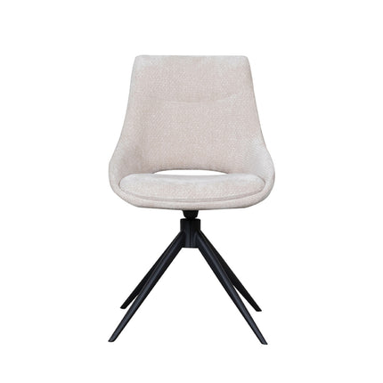 LABEL51 - Eetkamerstoel Marlow 48x63x86 cm - Naturel Elite | Zwart Metaal