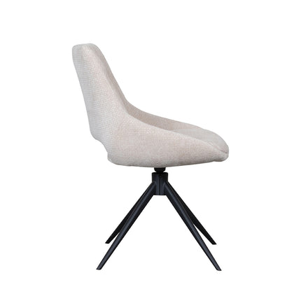 LABEL51 - Eetkamerstoel Marlow 48x63x86 cm - Naturel Elite | Zwart Metaal
