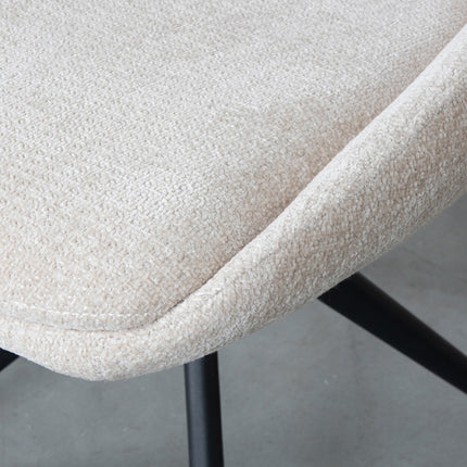 LABEL51 - Eetkamerstoel Marlow 48x63x86 cm - Naturel Elite | Zwart Metaal