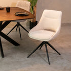 LABEL51 - Eetkamerstoel Marlow 48x63x86 cm - Naturel Elite | Zwart Metaal
