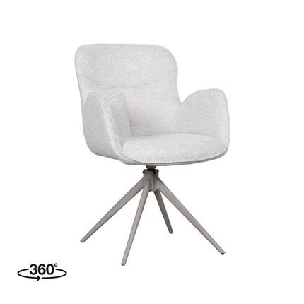 LABEL51 - Eetkamerstoel Lasse 60x65x90 cm - Naturel Canyon | Taupe Metaal