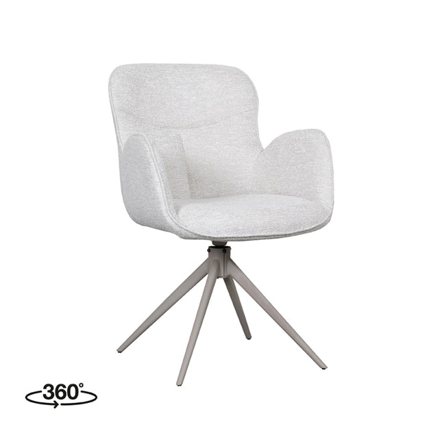 LABEL51 - Eetkamerstoel Lasse 60x65x90 cm - Naturel Canyon | Taupe Metaal
