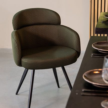 LABEL51 - Eetkamerstoel Dinner 56x60x80 cm - Hunter Breathe | Zwart Metaal