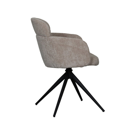 LABEL51 - Eetkamerstoel Levi 56x60x80 cm - Clay Elite | Zwart Metaal